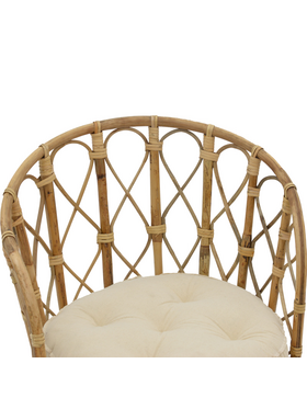 Πολυθρόνα Rostan Inart Φυσικό Rattan με Μαξιλάρι 60x46x80εκ