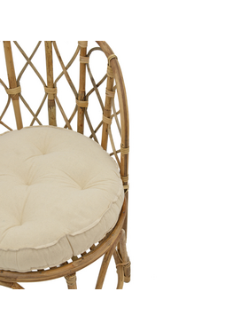 Πολυθρόνα Rostan Inart Φυσικό Rattan με Μαξιλάρι 60x46x80εκ