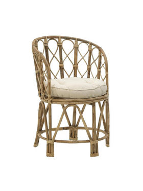 Πολυθρόνα Rostan Inart Φυσικό Rattan με Μαξιλάρι 60x46x80εκ