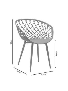 Καρέκλα Ezra Pakoworld Λευκό pp-Πόδι Φυσικό Μέταλλο 62x42x82εκ