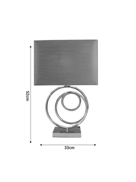 Επιτραπέζιο Φωτιστικό Tableder Inart ε27 Ασημί Μέταλλο-Γκρι Ύφασμα 33x17x52εκ