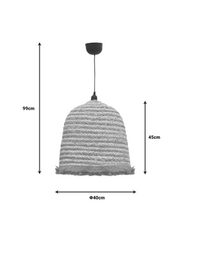 Φωτιστικό Οροφής Nolie Inart Ψάθινο Φυσικό Φ40x99εκ