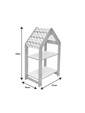 Ραφιέρα Montessori Zoilen Pakoworld Φυσικό-Λευκό-ροζ mdf 50x30x80εκ