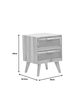 Κομοδίνο Othello Pakoworld Ξύλο σε Φυσική Απόχρωση 40x34.5x49εκ