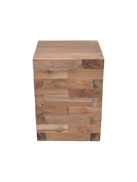 Βοηθητικό Τραπέζι Werzy Inart Φυσικό Μασίφ Ξύλο Teak 35x35x49εκ