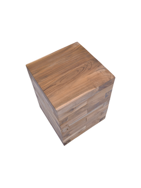 Βοηθητικό Τραπέζι Werzy Inart Φυσικό Μασίφ Ξύλο Teak 35x35x49εκ