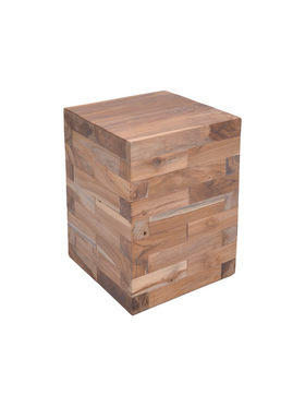 Βοηθητικό Τραπέζι Werzy Inart Φυσικό Μασίφ Ξύλο Teak 35x35x49εκ