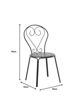 Καρέκλα Chari Pakoworld Στοιβαζόμενη Μαύρο Μέταλλο 49x55x90εκ