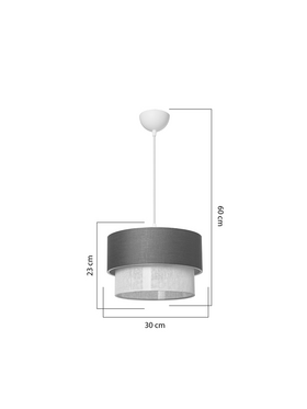 Φωτιστικό Οροφής Μονόφωτο Fansi Pakoworld Ύφασμα σε Γκρι Απόχρωση Φ30x60εκ