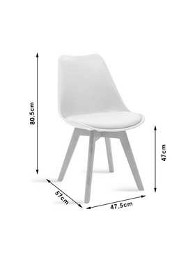 Καρέκλα Gaston Pakoworld pp-pu Γκρι-Φυσικό Πόδι 53.5x48.5x83εκ