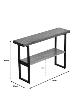 Κονσόλα Nore Pakoworld Φυσικό Ξύλο 35mm Καρυδί-Μαύρο 79x29x85εκ