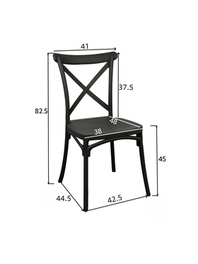 Καρέκλα Crossie Pakoworld pp σε Μαύρη Απόχρωση 38x46.5x82εκ