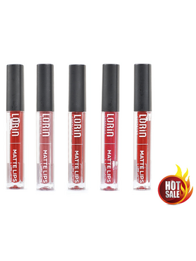 Lorin Hot Deal Set 5pcs Ανεξίτηλα Lipgloss Matte Red Shades