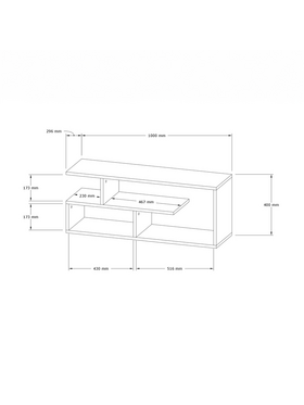 Έπιπλο Τηλεόρασης Waldo Pakoworld Φυσικό Μελαμίνης 100x29,5x40εκ