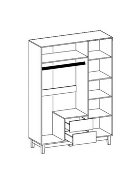 Ντουλάπα Awell Pakoworld Τρίφυλλη Sonoma-Λευκό 153.5x54.5x216εκ