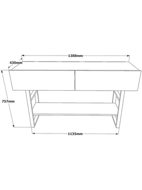 Κονσόλα Vien Pakoworld oak-Μαύρο 139x43x75,5εκ