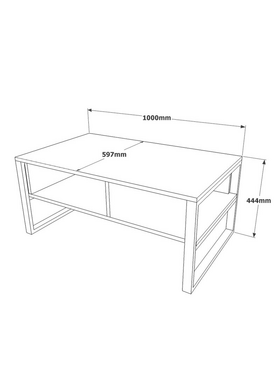 Τραπέζι Σαλονιού Honora Pakoworld Ανθρακί Antique-Μαύρο 100x60x44.5εκ