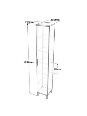 Ντουλάπι-Στήλη Aurelius Pakoworld Ανθρακί-Μόκα 29.5x29.5x183.6εκ