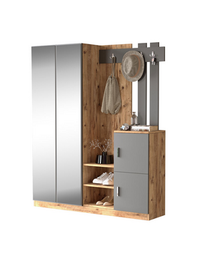Έπιπλο Εισόδου Doorse Pakoworld Μελαμίνης Ανθρακί-Sonoma 147.5x35x180εκ