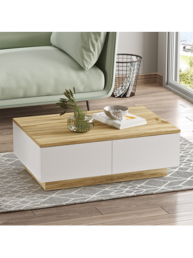 Τραπέζι Σαλονιού Thunder Pakoworld Sonoma-Λευκό 90x60x31.5εκ