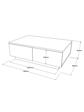 Τραπέζι Σαλονιού Thunder Pakoworld Sonoma-Λευκό 90x60x31.5εκ