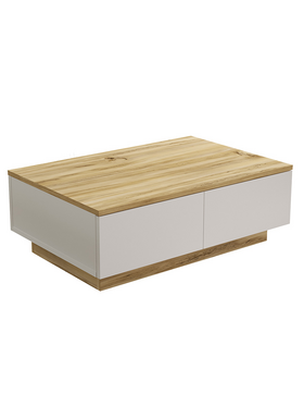 Τραπέζι Σαλονιού Thunder Pakoworld Sonoma-Λευκό 90x60x31.5εκ