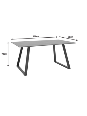 Τραπέζι Winor Pakoworld Καρυδί mdf-Πόδι Μαύρο Μεταλλικό 160x90x75εκ