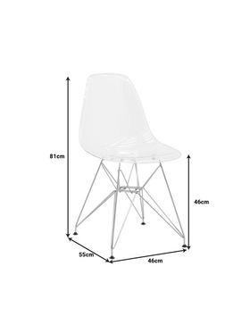 Καρέκλα Adelle Pakoworld pp Διάφανο-Inox Πόδι 46x55x81εκ