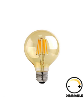 Λαμπτήρας led g95 Bulb Pakoworld Dimmable 4w e27 200-220v Amber