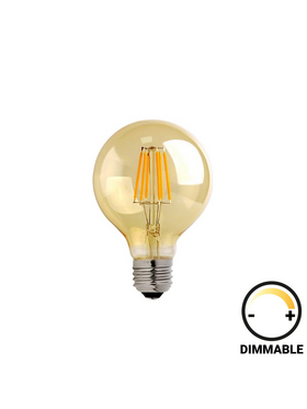 Λαμπτήρας led G125 Bulb Pakoworld Dimmable 8w e27 Amber