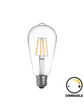 Λαμπτήρας led St64 Bulb Pakoworld Dimmable 4w e27 Clear