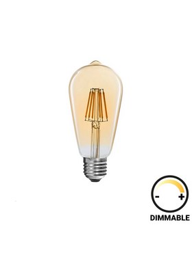 Λαμπτήρας led St64 Bulb Pakoworld Dimmable 8w e27 Amber