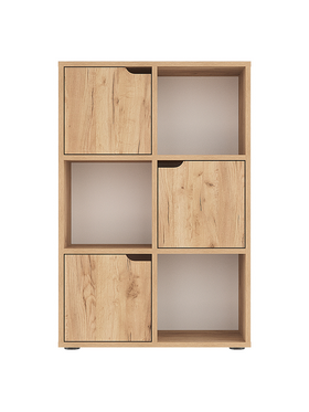 Βιβλιοθήκη Bookel Pakoworld Μελαμίνης σε oak Απόχρωση 59.5x27.5x89εκ