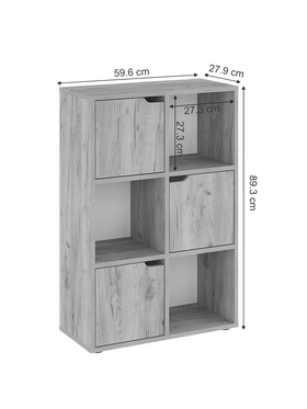 Βιβλιοθήκη Bookel Pakoworld Μελαμίνης σε oak Απόχρωση 59.5x27.5x89εκ