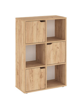 Βιβλιοθήκη Bookel Pakoworld Μελαμίνης σε oak Απόχρωση 59.5x27.5x89εκ