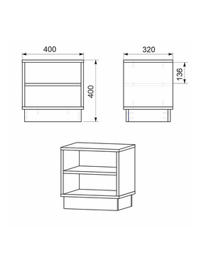 Κομοδίνο Mason Pakoworld Sonoma-Λευκό 40x32x40εκ