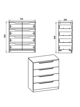 Συρταριέρα Azenor Pakoworld 4ων Συρταριών Sonoma 72x38x83εκ