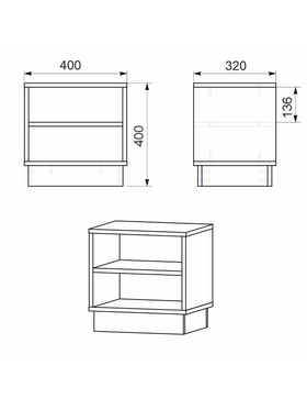 Κομοδίνο Mason Pakoworld Λευκό 40x32x40εκ