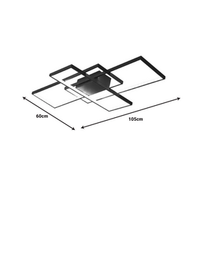 Φωτιστικό Οροφής Luxane Pakoworld Μαύρο Μέταλλο 105x60x7εκ