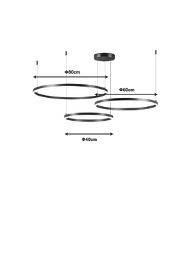 Φωτιστικό Οροφής Premele Pakoworld led Μαύρο Μέταλλο Φ120x150εκ