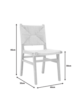 Καρέκλα Arten Pakoworld Σχοινί-Rubberwood σε Φυσική Απόχρωση 60x55x85εκ