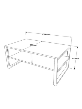 Τραπέζι Σαλονιού Honora Pakoworld oak-Μαύρο 100x60x44,5εκ