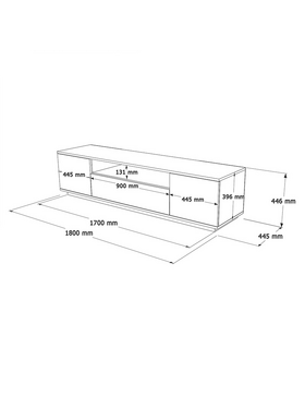 Έπιπλο Τηλεόρασης Soren Pakoworld Sonoma-Λευκό 180x.44.5x44.6εκ