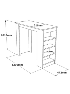 Τραπέζι Μπαρ Riff Pakoworld Λευκό 120x51.5x101.5εκ