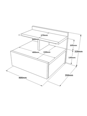 Κομοδίνο Discover Pakoworld Επιτοίχιο Sonoma 40x35.5x32εκ