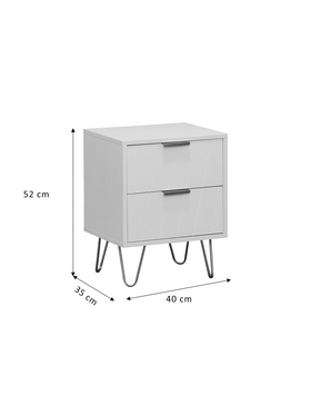 Κομοδίνο Culture Pakoworld με 2 Συρτάρια Λευκό-Χρυσό 40x35x52εκ