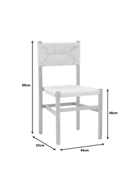 Καρέκλα Oarvine Pakoworld Φυσικό Rubberwood-Φυσικό Σχοινί 46x52x88εκ