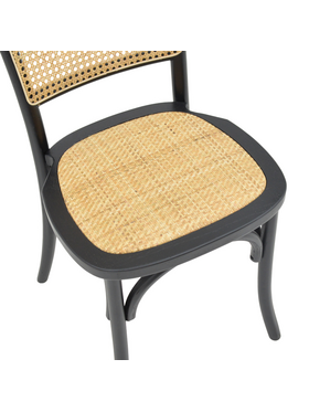 Καρέκλα Zozele Pakoworld Φυσικό Rattan pe-Μαύρο Toon Wood 45x51x88εκ