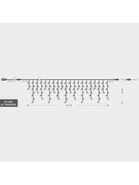 Βροχη,144 led 3mm,36v,επεκτ ωσ 3,8 Προγραμματα,μετασχημ/στη με Μνημη,προεκτ Παροχης 300cm,διαφανο Καλωδιο,λευκο Led,300x60cm (5/7/5/7),ιρ44