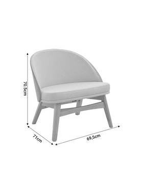 Καρέκλα Sarian Pakoworld Μπεζ Ύφασμα-Rubberwood Φυσικό Πόδι 69,5x71x70.5εκ